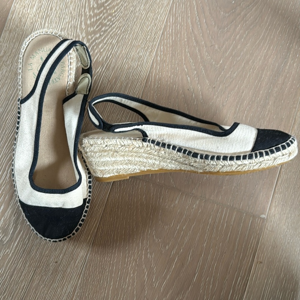 La Manual Alpargatera Espadrilles black & white size 36